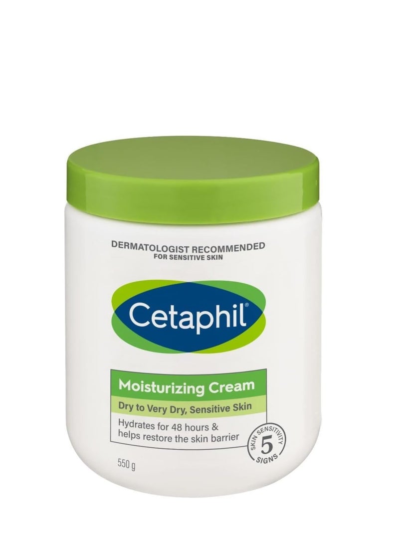 Cetaphil Moisturizing Cream for Very Dry and Sensitive Skin White 550grams - Image 1