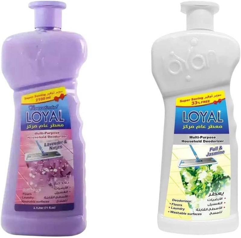 Loyal Multi-Purpose Household Deodorizer Gel, Lavender & Narjes and Full & Jasmine, 2100ml Bottles, Set of 2 - Image 1