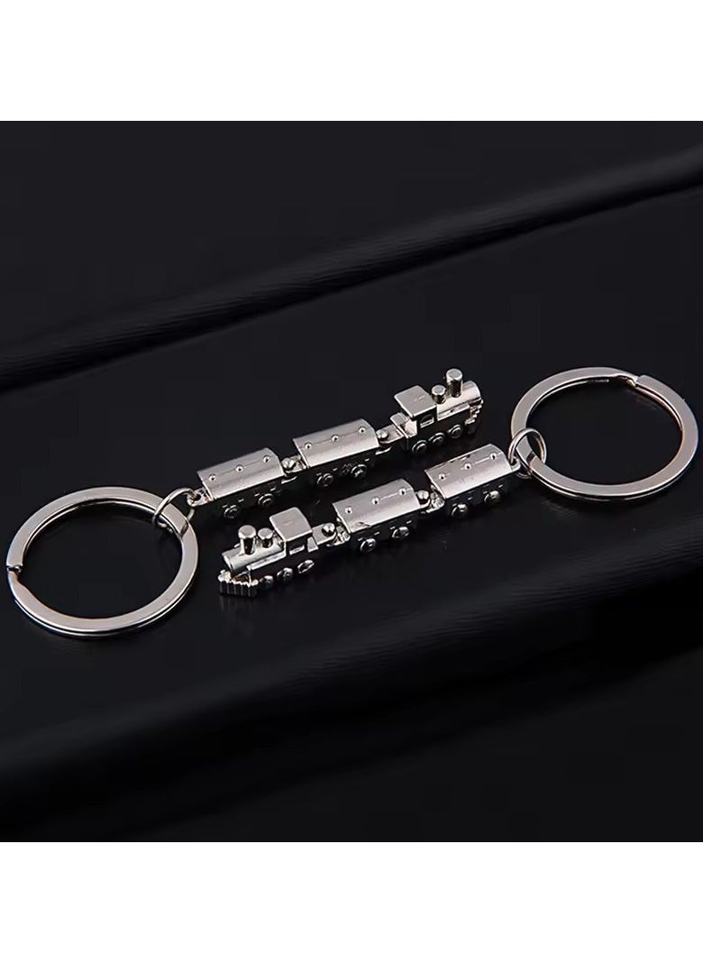 Goolsky Creative metal key ring with movable joint, mini train model, metal key chains  - Image 4