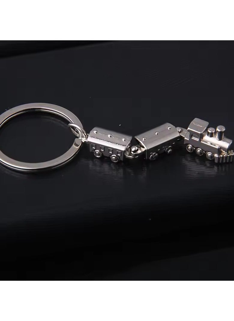 Goolsky Creative metal key ring with movable joint, mini train model, metal key chains  - Image 5