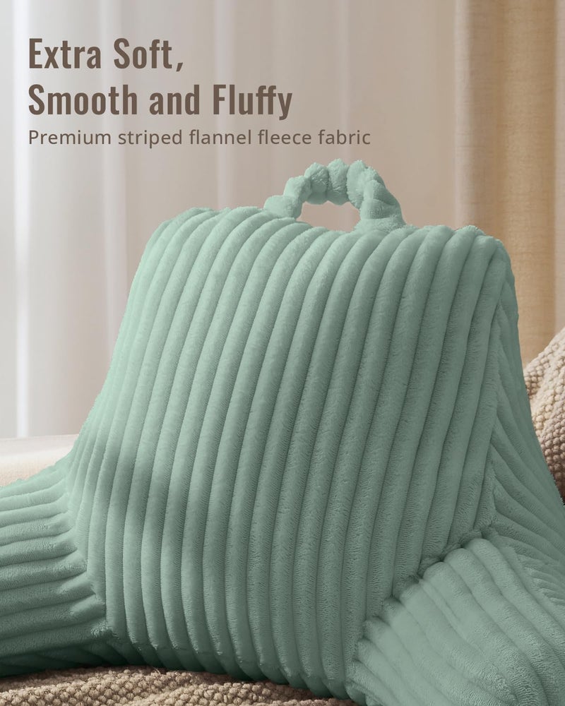 Blissful Diary Reading Pillow for Sitting in Bed, Flannel Back Pillow Bed Sitting Up for Adult & Children, Backrest Cushion for Sit Up in Couch or Floor, Dorm Essentials, Mint Green - Image 2