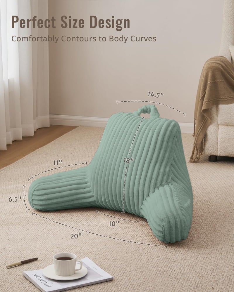 Blissful Diary Reading Pillow for Sitting in Bed, Flannel Back Pillow Bed Sitting Up for Adult & Children, Backrest Cushion for Sit Up in Couch or Floor, Dorm Essentials, Mint Green - Image 4