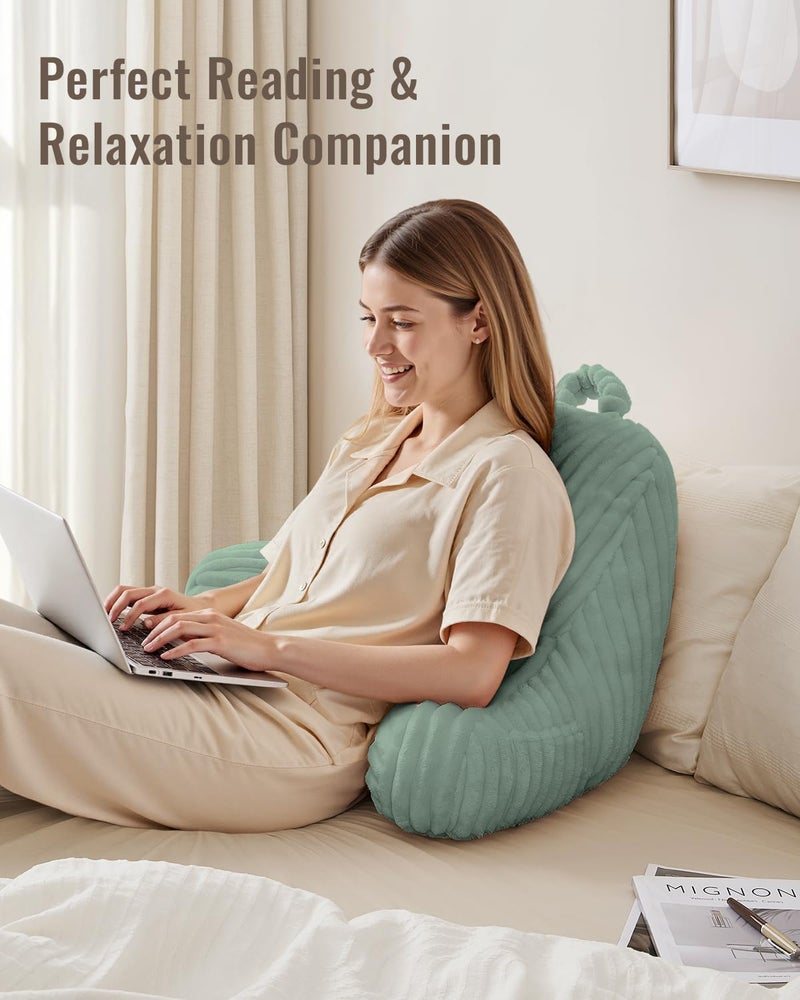 Blissful Diary Reading Pillow for Sitting in Bed, Flannel Back Pillow Bed Sitting Up for Adult & Children, Backrest Cushion for Sit Up in Couch or Floor, Dorm Essentials, Mint Green - Image 5