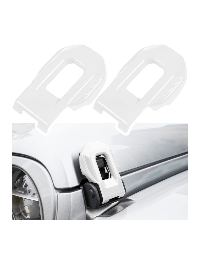 SYOSI Hood Latch Lock Catch Brackets Cover for 2018-2022 Jeep Wrangler JL JLU Unlimited Sports Freedom Sahara Rubicon Gladiator JT 2-Door & 4-Door Exterior Accessories Decoration (White 2PCS)  - Image 1