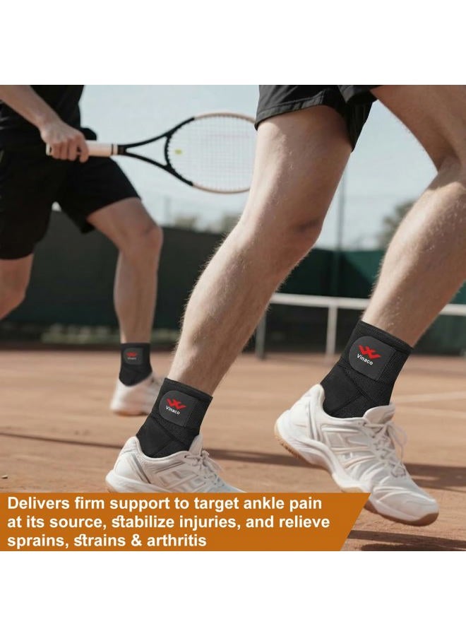 Vinaco Ankle Brace, 2Pcs Breathable & Strong Ankle Support for Sprained Ankle, Stabiling Ligaments, Prevent Re-Injury, Compression Ankle Brace with Adjustable Wrap Best for Men Women Sport to Reduce Swelling - Image 5