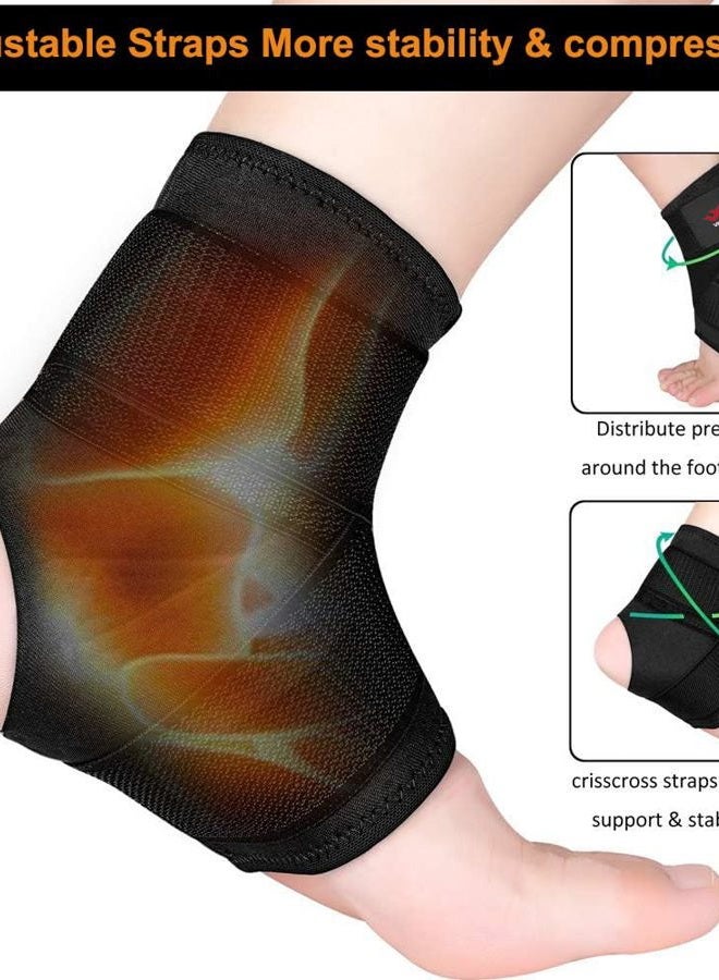 Vinaco Ankle Brace, 2Pcs Breathable & Strong Ankle Support for Sprained Ankle, Stabiling Ligaments, Prevent Re-Injury, Compression Ankle Brace with Adjustable Wrap Best for Men Women Sport to Reduce Swelling - Image 4