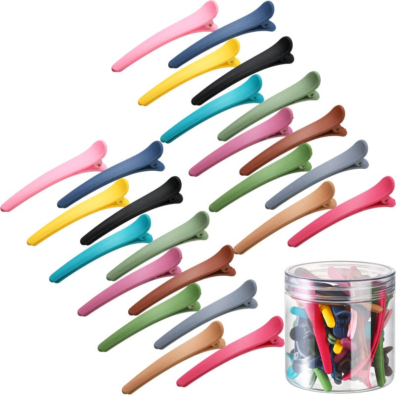 Geosar 24 Pcs Hair Sectioning Clips, Duck Billed Accessories for Styling, Plastic Hair Clips with Container, 2.95 Inch, Colorful, for Women(Colorful) - Image 1