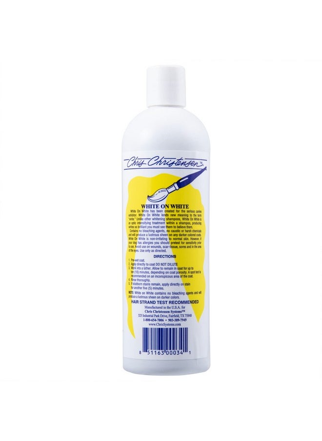 Chris Christensen White On White Whitening Treatment Dog Shampoo, Groom Like A Professional, Brightens White, Safely Removes Yellow & Other Stains, All Coat Types, Made In Usa, 16 Oz.  - Image 2