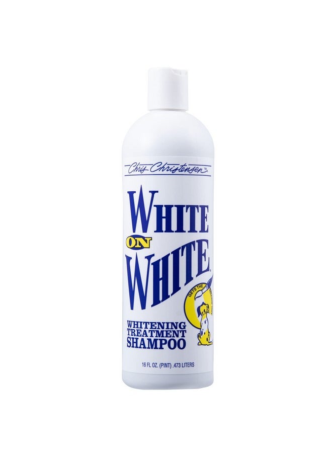 Chris Christensen White On White Whitening Treatment Dog Shampoo, Groom Like A Professional, Brightens White, Safely Removes Yellow & Other Stains, All Coat Types, Made In Usa, 16 Oz.  - Image 1