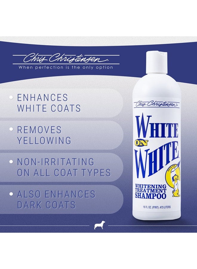 Chris Christensen White On White Whitening Treatment Dog Shampoo, Groom Like A Professional, Brightens White, Safely Removes Yellow & Other Stains, All Coat Types, Made In Usa, 16 Oz.  - Image 3