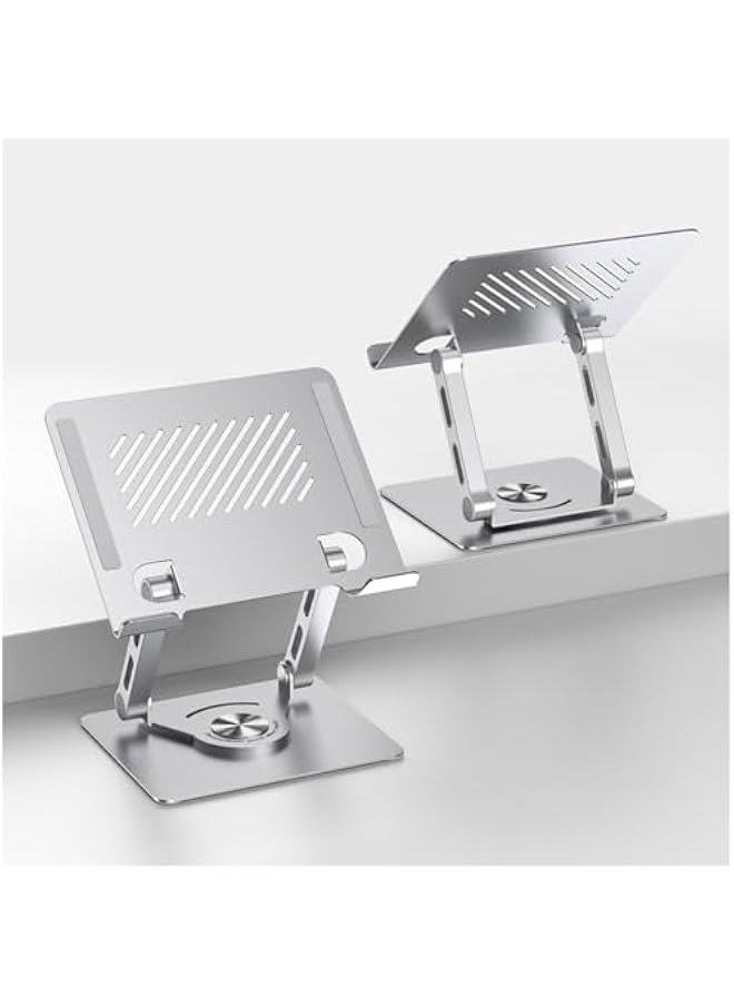 Generic - Tablet Stand Holder for Desk with 360°Rotating Base,Adjustable Mental Ipad Holder for Desktop,Multi-Angle Solid Monitor Riser Compatible with Kindle, Ipad Pro 12.9, Ipad Air Mini 6 5 4 3 2,Silver - Image 1