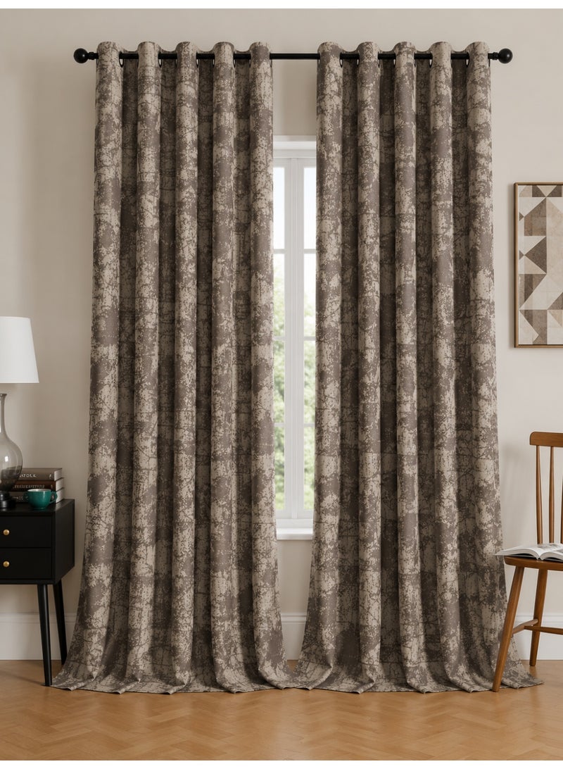 Amali Premium Textured Curtain Set (2 Panels), Luxury Polyester Drapes for Bedroom & Living Room, Elegant Modern Design, Multiple Sizes & Colors - Image 1