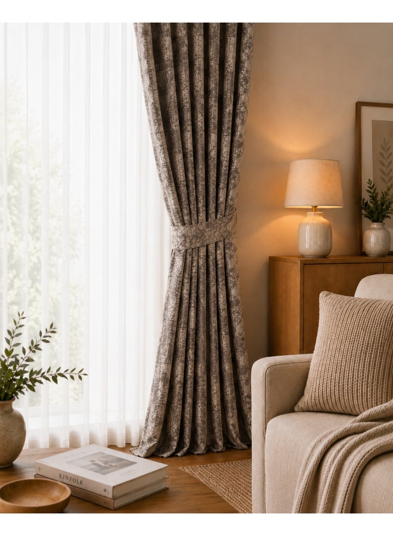 Amali Premium Textured Curtain Set (2 Panels), Luxury Polyester Drapes for Bedroom & Living Room, Elegant Modern Design, Multiple Sizes & Colors - Image 4