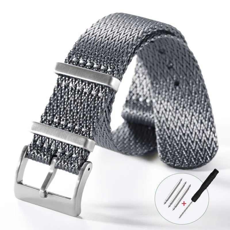 Bluejw High Density Nylon Watch Strap 20mm/22mm with Stainless Steel Buckle – Durable Replacement Band for Men’s Watches - Image 1