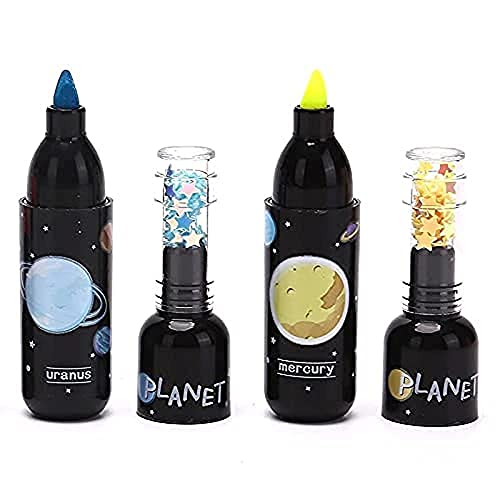 Trusmile Space Highlighters Flat Tip|Set Of 6|Space Theme|Chisel Tip Fine Grip Marker Pen|Ideal Gifts For Stationery Hoarders&Kids|Party Return Gifts For Girls.,Assorted - Image 3
