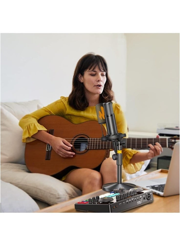 MAONOCASTER AME2A Professional Podcast Bundle with XLR Condenser Microphone | Audio Interface with 60dB Preamp, 48V Phantom Power, Auto-Tune & Sound Pads | Complete Studio Setup for Podcasting, Streaming & Content Creation - Image 4