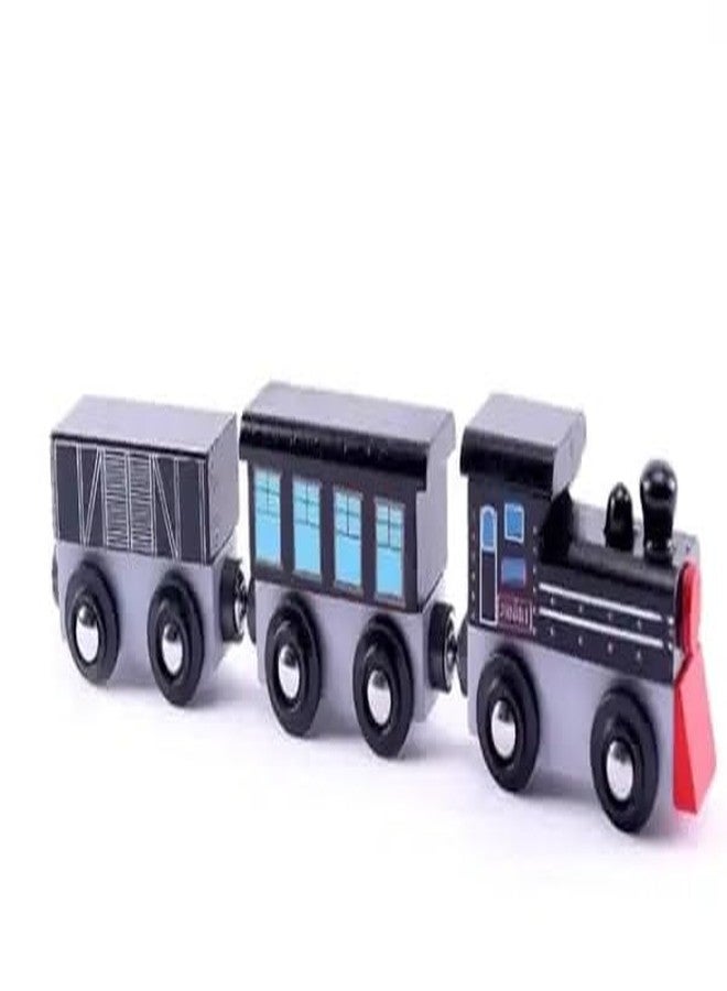 Spylark Toys - Wooden Handcrafted Magnetic Train 3 Blocks Toy for Kids/Showpiece (Pack of 1)