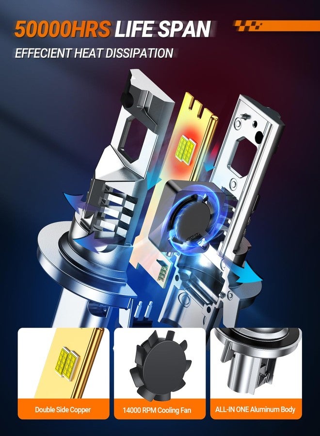 SEALIGHT H13 H10 LED Fog Light Bulbs Combo, Upgraded 42000LM Have Single Copper Tube with 14000RPM Cooling Fan, H13 and 9140/9145 Led Fog Light Bulbs for Cars, 1:1 Design, Pack of 4 - Image 2