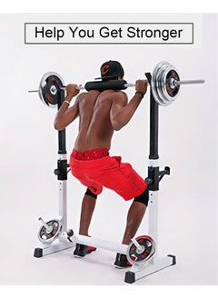 Occuwzz Adjustable Fitness Squat Frame Heavy Barbell Rack Strength Training Home Gym Equipment  - Image 2