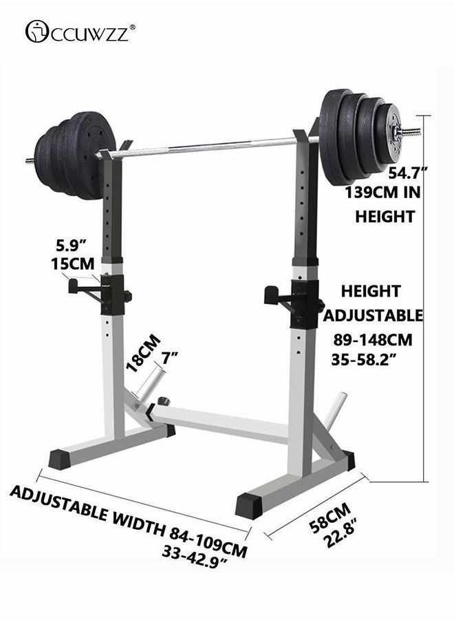 Occuwzz Adjustable Fitness Squat Frame Heavy Barbell Rack Strength Training Home Gym Equipment  - Image 3