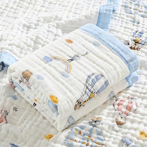 SEVDO Muslin Quilt Baby Blankets 43 * 43in, Neutral Toddler Cooton Swaddle Blanket, Soft Receiving Blankets for Unisex Baby Girl Boy,Cobijas para Bebe, Newborn Nuilt Crib - Image 2