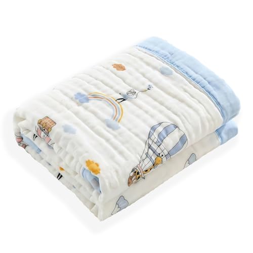 SEVDO Muslin Quilt Baby Blankets 43 * 43in, Neutral Toddler Cooton Swaddle Blanket, Soft Receiving Blankets for Unisex Baby Girl Boy,Cobijas para Bebe, Newborn Nuilt Crib - Image 1