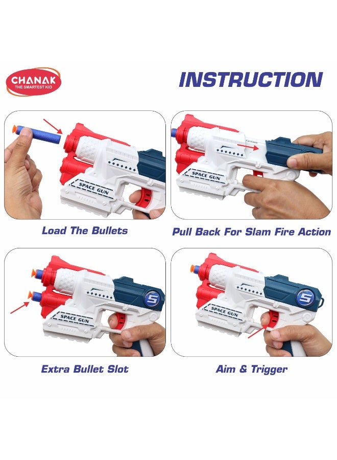 Chanak Power Shoot 3-In-1 Soft Bullet Gun Toy Set For Kids Space Gun Blaster Toy With 10 Soft Bullets & 3 Target Cans 2 Shooting Guns Set For Boys & Girls - Image 5