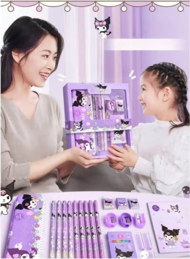 كيلا مجموعة أدوات مكتبية للطلاب من كورومي، مجموعة صندوق هدايا اللوازم المدرسية، مناسبة لطلاب المدارس الابتدائية، بما في ذلك أقلام الرصاص والممحاة ومبراة أقلام الرصاص وما إلى ذلك، هدايا عيد الميلاد لموسم العودة إلى المدرسة - Image 3