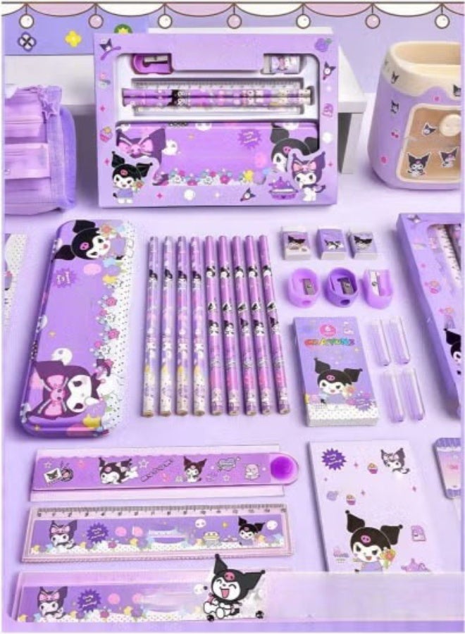 كيلا مجموعة أدوات مكتبية للطلاب من كورومي، مجموعة صندوق هدايا اللوازم المدرسية، مناسبة لطلاب المدارس الابتدائية، بما في ذلك أقلام الرصاص والممحاة ومبراة أقلام الرصاص وما إلى ذلك، هدايا عيد الميلاد لموسم العودة إلى المدرسة - Image 4