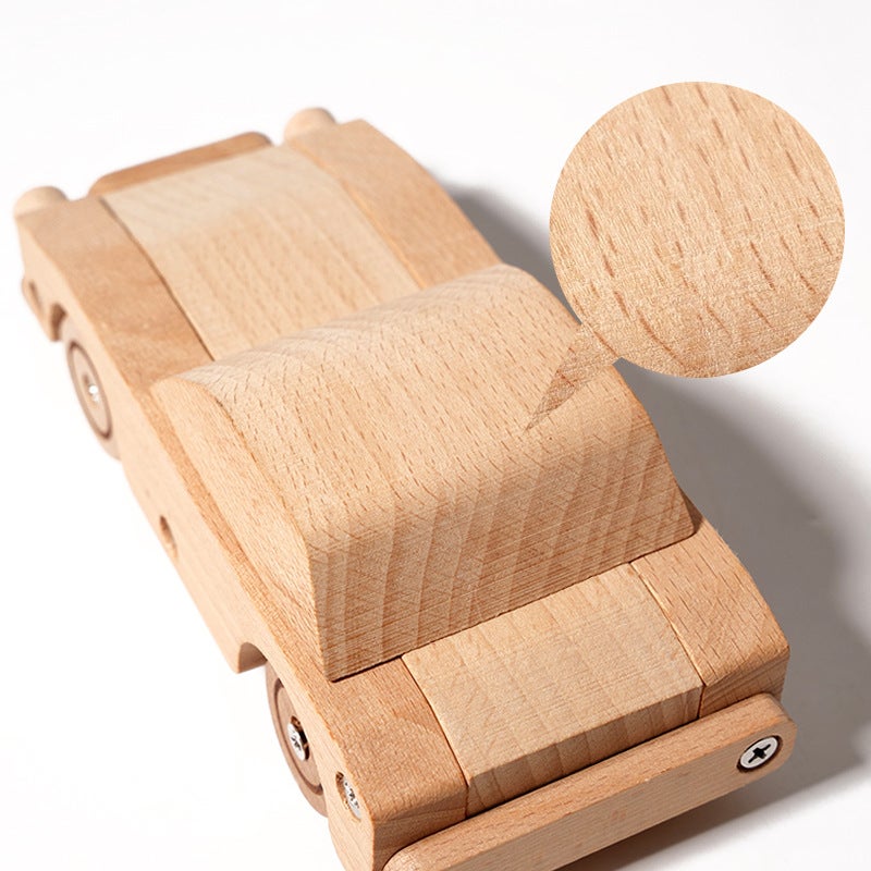 Wooden Take Apart Vehicle Toy - Car Truck Train Fire Engine Ambulance Educational Assembly Toy for Kids - Image 4