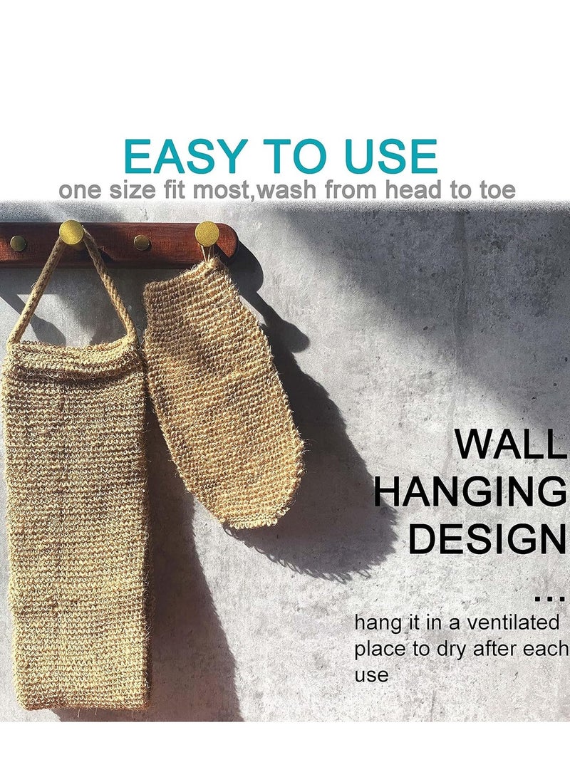 2 قطعة/مجموعة، مسحوق نظيف طبيعي 100٪ للظهر مناسب للرجال والنساء - قفازات لمسحة الجلد - تنظيف عميق وتجديد بشرتك - يُغسل بالغسالة ويُجفف - متاح على الجانبين، القنب - Image 3