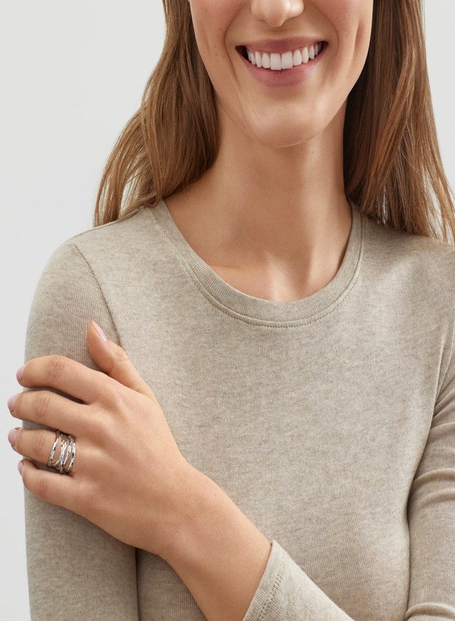 Silpada 'Wrapped Up' Overlapping Textured Band Ring in Sterling Silver, Size 10, Size 10 - Image 4