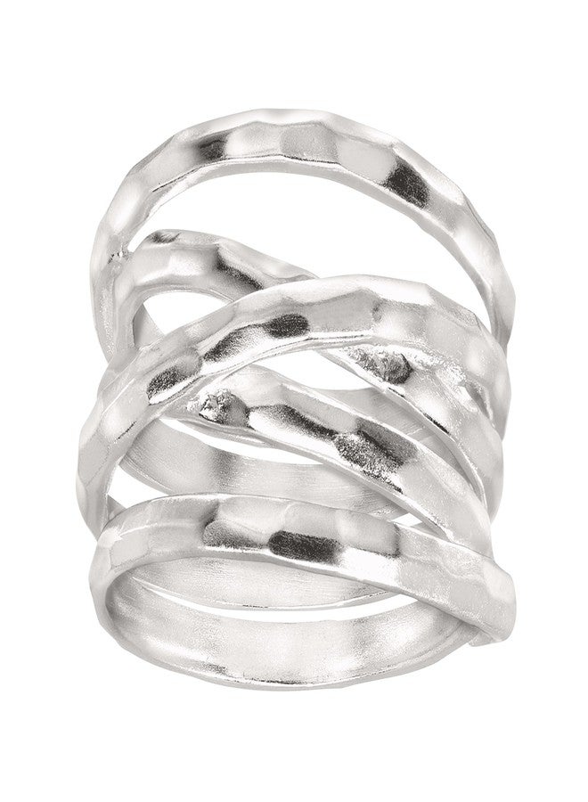 Silpada 'Wrapped Up' Overlapping Textured Band Ring in Sterling Silver, Size 10, Size 10 - Image 1