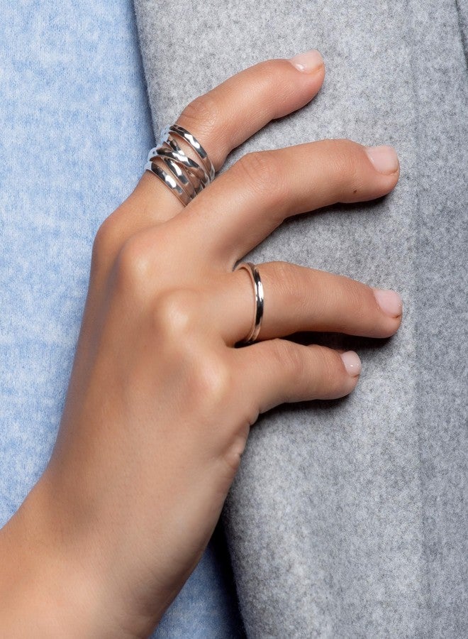 Silpada 'Wrapped Up' Overlapping Textured Band Ring in Sterling Silver, Size 10, Size 10 - Image 5