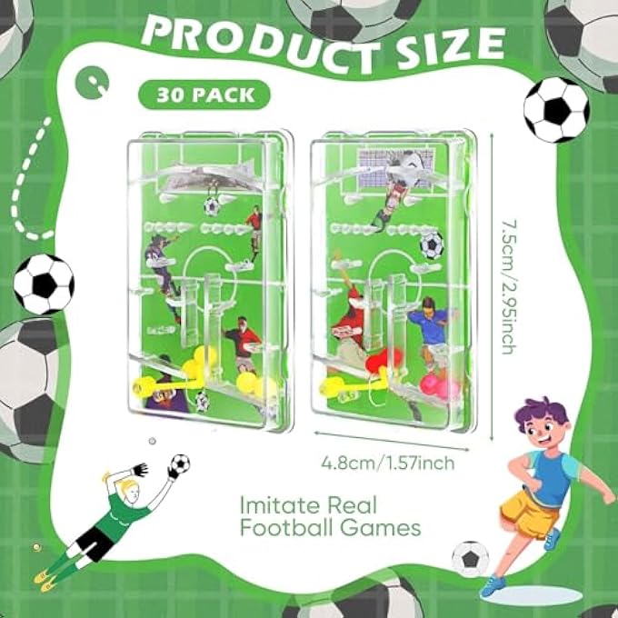 MINI FOOTBALL PINBALL TOYS, HANDHELD EDUCATIONAL MAZE PUZZLE SOCCER PINBALL GAME PINBALL MACHINE, PORTABLE HANDHELD GAMES FOR KIDS & OFFICE DESK TOYS, SOCCER & FOOTBALL PARTY FAVORS. (40 PCS) - Image 2