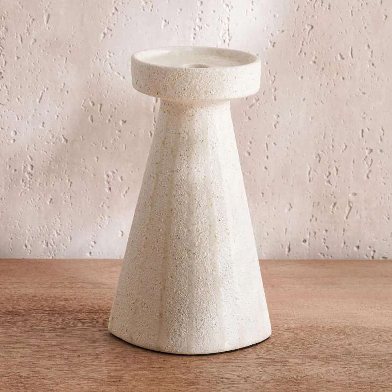 Pan Home Beige Stoneware Candle Holder for Home Decor - Image 4