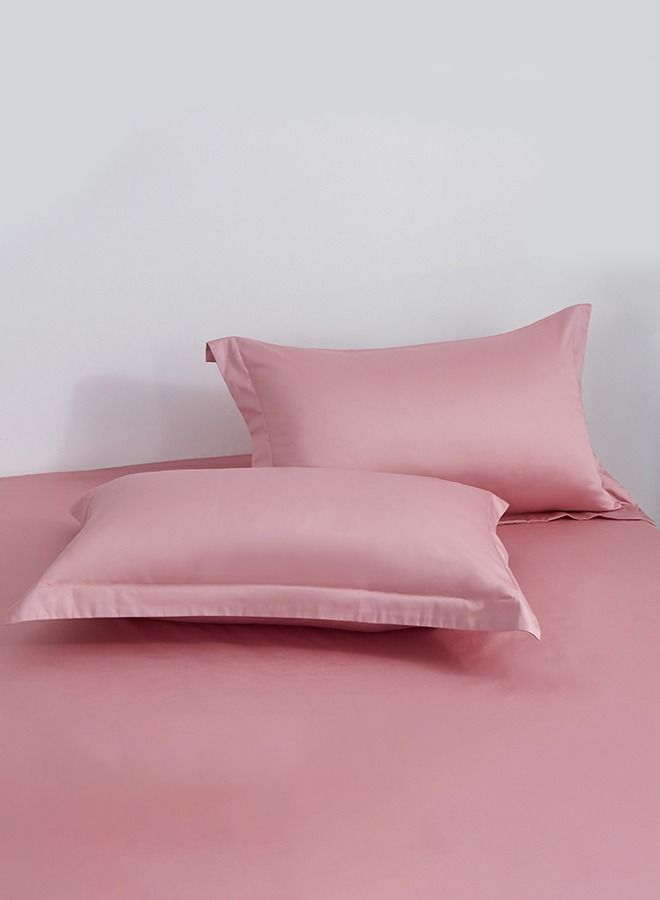 2 Piece 100% Cotton Soft Breathable Pillowcase Standard Size 48*74cm Solid Color Comfortable Sleep Durable Wrinkle Resistant Pillowcase Pink