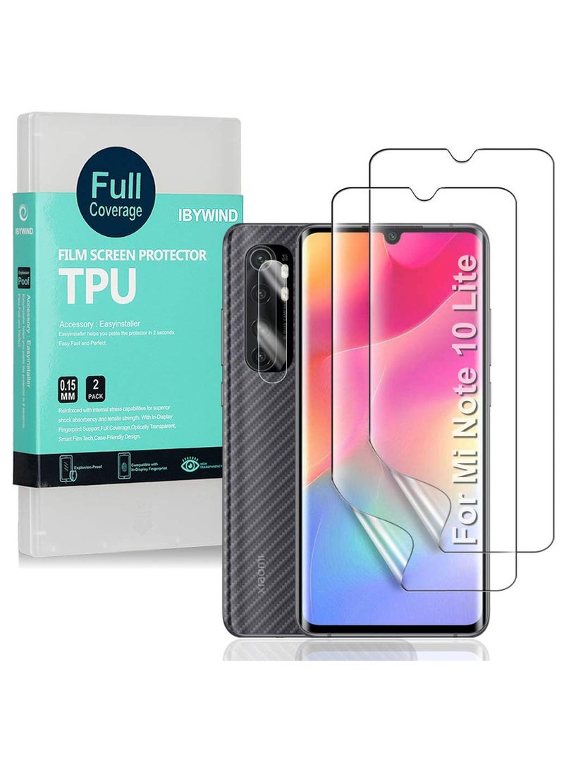 Ibywind Carbon Fiber Screen With Camera Lens Protector For Mi Note 10 Lite Pack Of 2 - Image 1