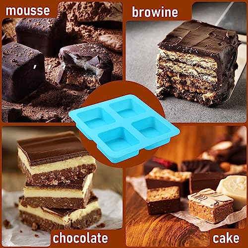 BOARDFEB 4 Cavity Chocolate Covered Cookie S'mores Molds, 3Pcs Silicone Square Molds Reusable Non Stick Silicone Trays for Smores, Chocolate, Graham Crackers, Candy, Marshmallow Making - Image 5