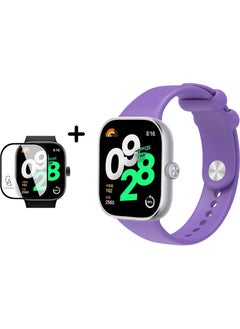 Coolacs Xiaomi Redmi Watch 4 Compatible Soft Silicone Band and Curved Screen Protector Set  - Image 1
