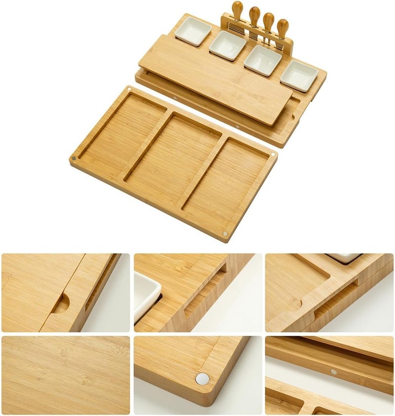 drmvalg Charcuterie Board Cheese Boards Gift Set with Stainless Steel Knives Slates and Bowls Housewarming Gift Wedding Gift for Couple Bridal Shower Aperitif Board - Image 5