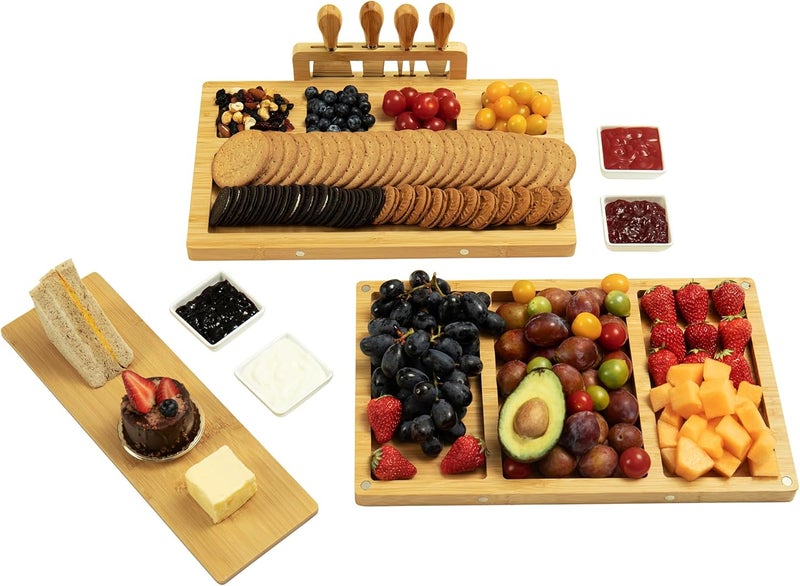 drmvalg Charcuterie Board Cheese Boards Gift Set with Stainless Steel Knives Slates and Bowls Housewarming Gift Wedding Gift for Couple Bridal Shower Aperitif Board - Image 4