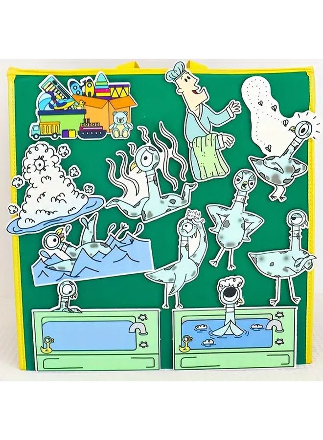 مجموعة رواية القصص المصنوعة من اللباد "الحمامة تحتاج إلى حمام" A01 مريلة الفصل التفاعلي - Image 5