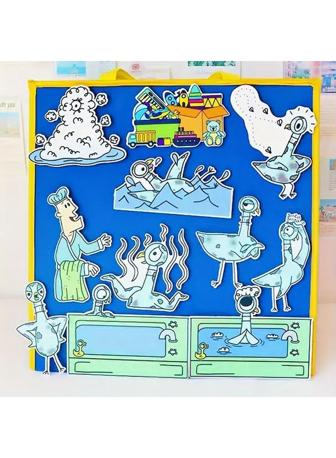 مجموعة رواية القصص المصنوعة من اللباد "الحمامة تحتاج إلى حمام" A01 مريلة الفصل التفاعلي - Image 2