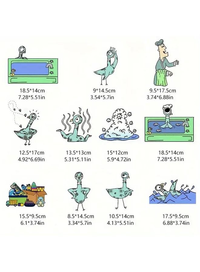 مجموعة رواية القصص المصنوعة من اللباد "الحمامة تحتاج إلى حمام" A01 مريلة الفصل التفاعلي - Image 3