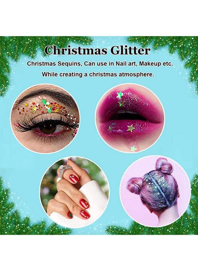 JEMESI Christmas Nail Sequins,100g Christmas Glitter, Cosmetic Craft Holographic Glitter for Epoxy Resin, Laser Snowflake Christmas Tree Flakesfor Festival Nail Art Design or Make Up, Festival Decor（SD-12） - Image 5