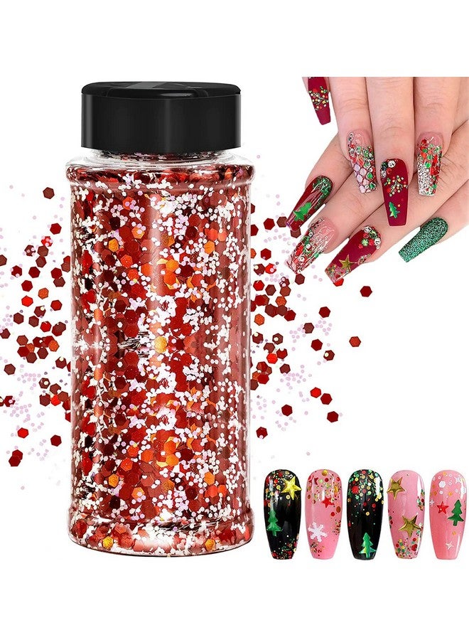JEMESI Christmas Nail Sequins,100g Christmas Glitter, Cosmetic Craft Holographic Glitter for Epoxy Resin, Laser Snowflake Christmas Tree Flakesfor Festival Nail Art Design or Make Up, Festival Decor（SD-12） - Image 1