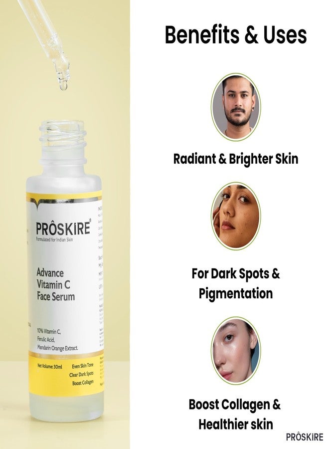 Proskire Brightening Skincare Kit, Daily Routine Combo for Men & Women, Face Wash, Vitamin C Serum & Sunscreen SPF 50 - Pack of 3 - Image 2