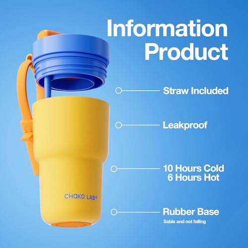 CHAKO LAB Stainless Steel Insulated Water Bottle with Two Drinking Ways | Twist Tumbler BPA-Free Leak-Proof | 17 oz Bottle with Ceramic coating | Orange - Image 2