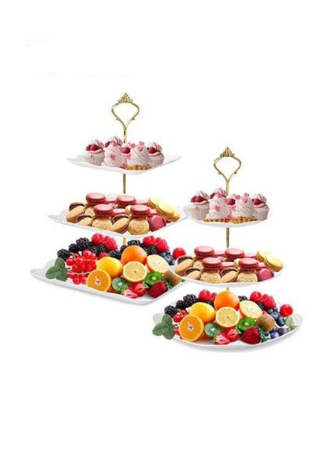 MIXDE 2 Pack 3-Tier Cupcake Stand, Dessert Tower Tray, Pastry Stand for Party Wedding Home Decor  - Image 3
